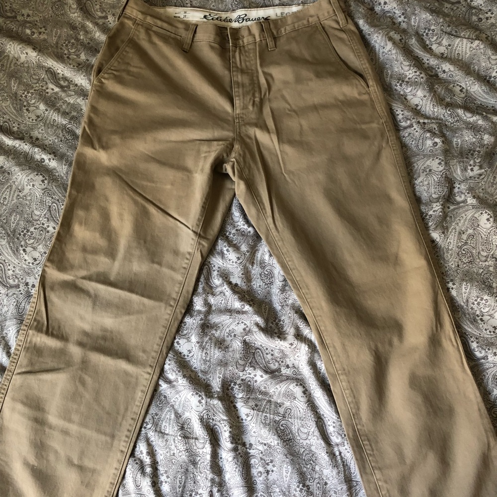 Eddie Bauer classic legend wash khakis.